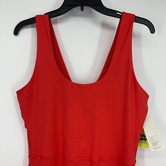 All in Motion Bodysuit Brushed Sculpt Red Scoopneck Sleeveless Jumpsuit - Picture 3 of 10